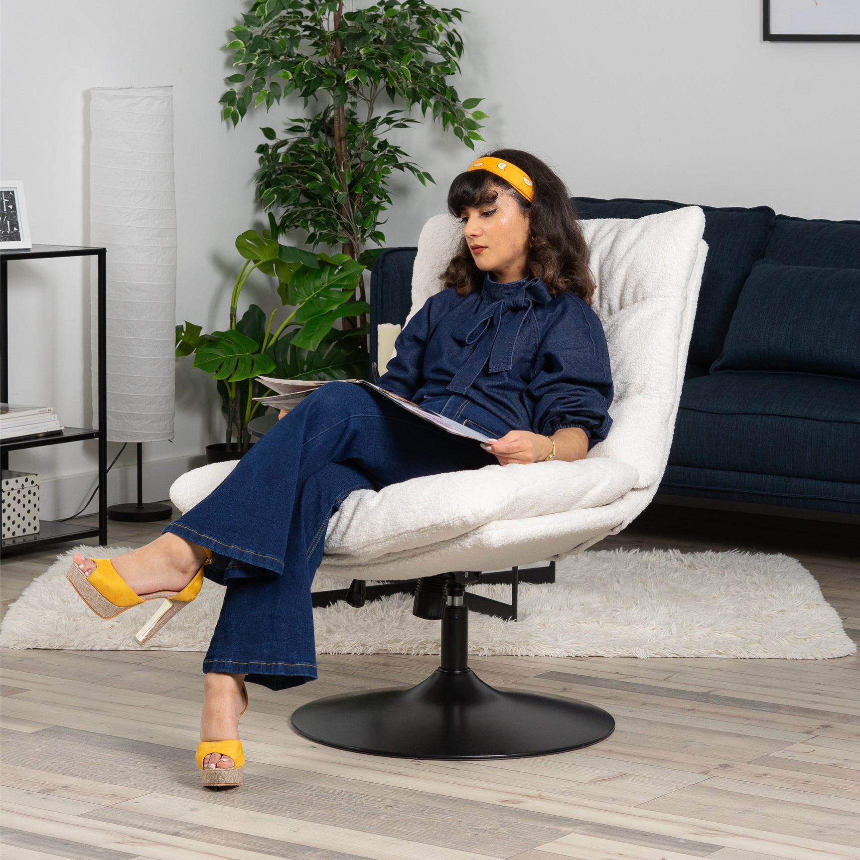 Recretion Stuhl Verstellbare Stoffschafe Locken 360 ° - Lambery