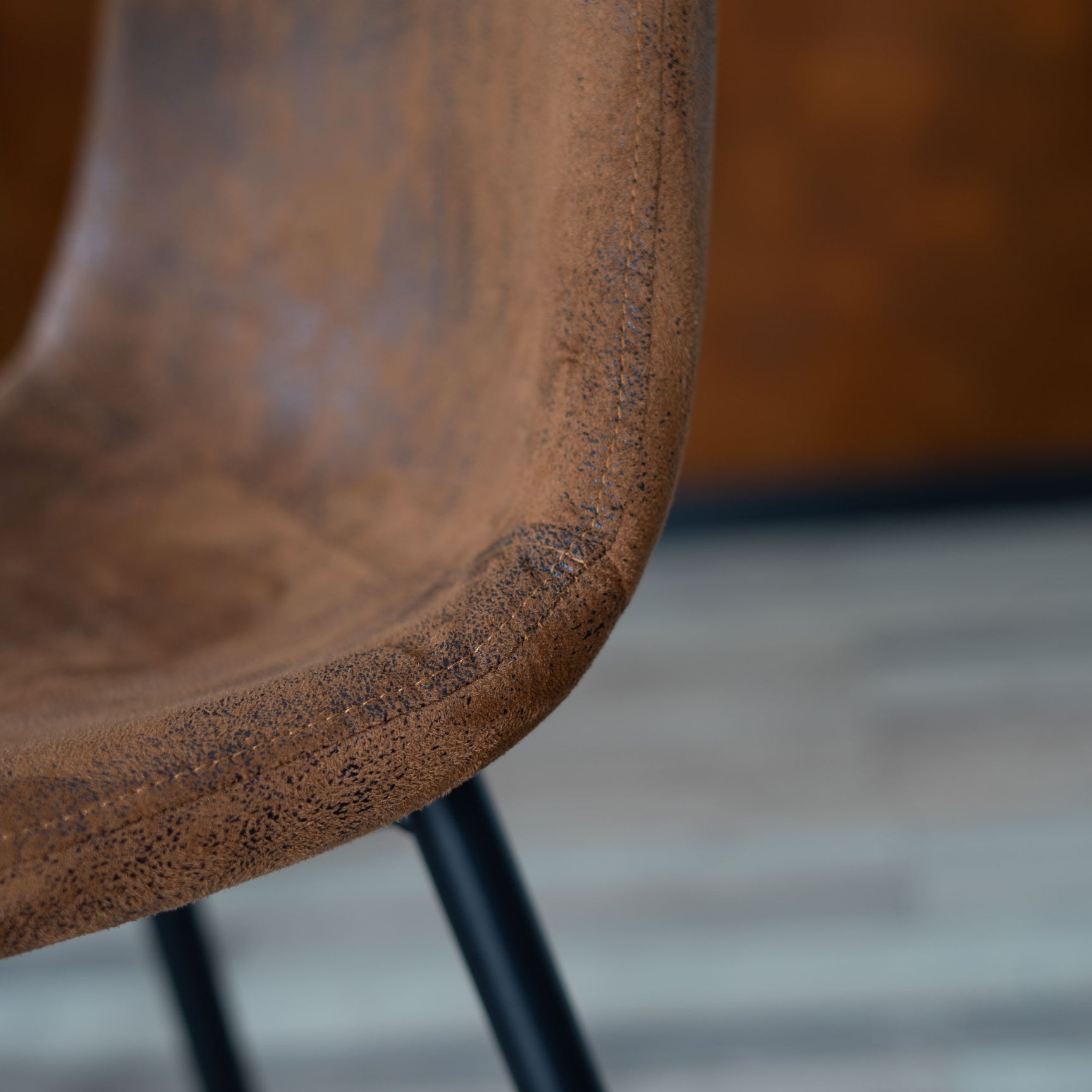 Lot de 4 chaises de salle à manger industrielles en suédine - CHARLTON