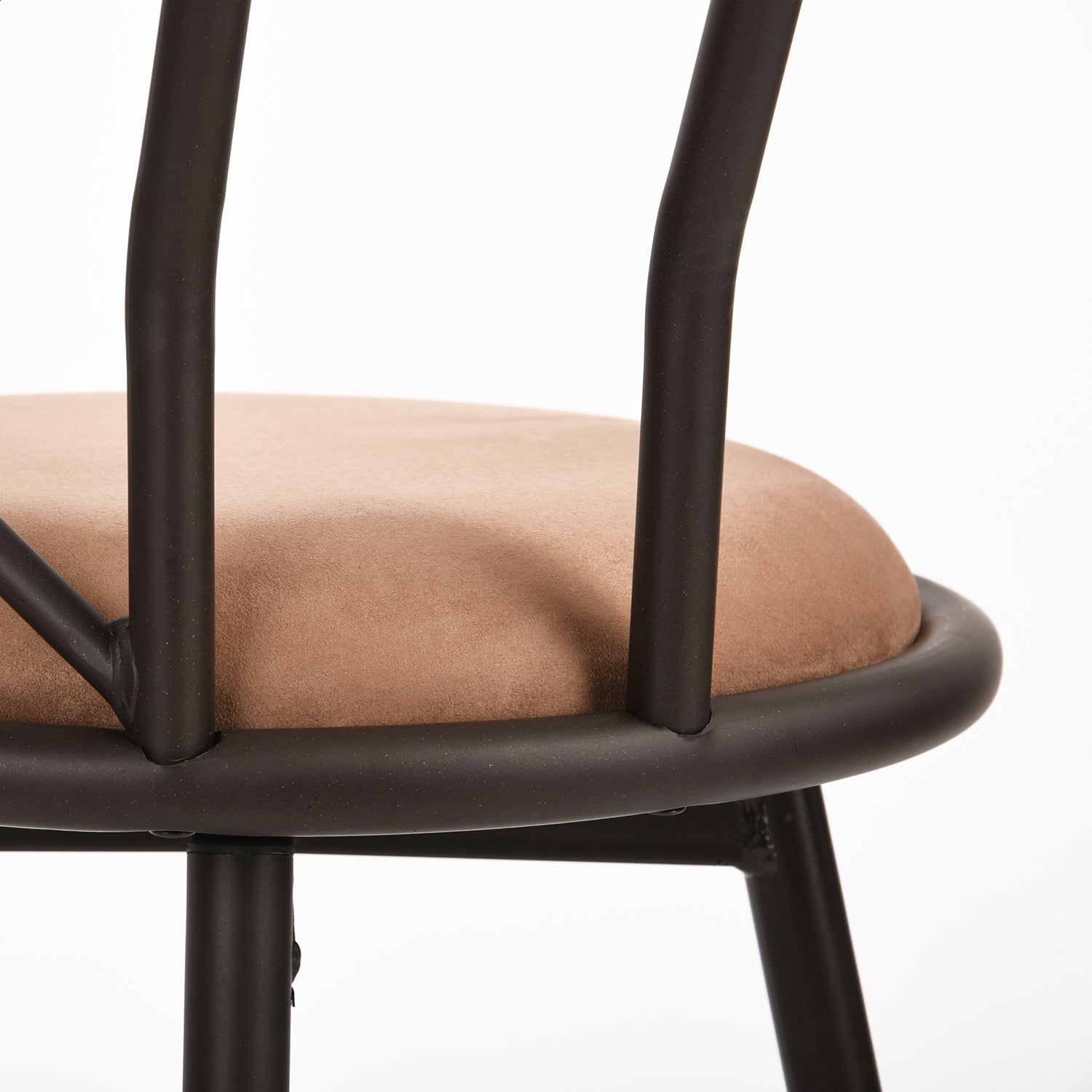 Lot de 4 tabourets de bar industriels pivotants avec dossier en tissu marron - HAILEY 24