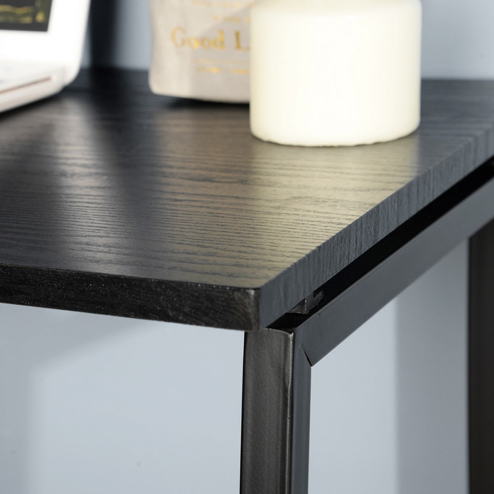 Ensemble bureau pliable en métal noir et fauteuil de bureau en velours côtelé beige ââ‚?ASCOLI & ROSS