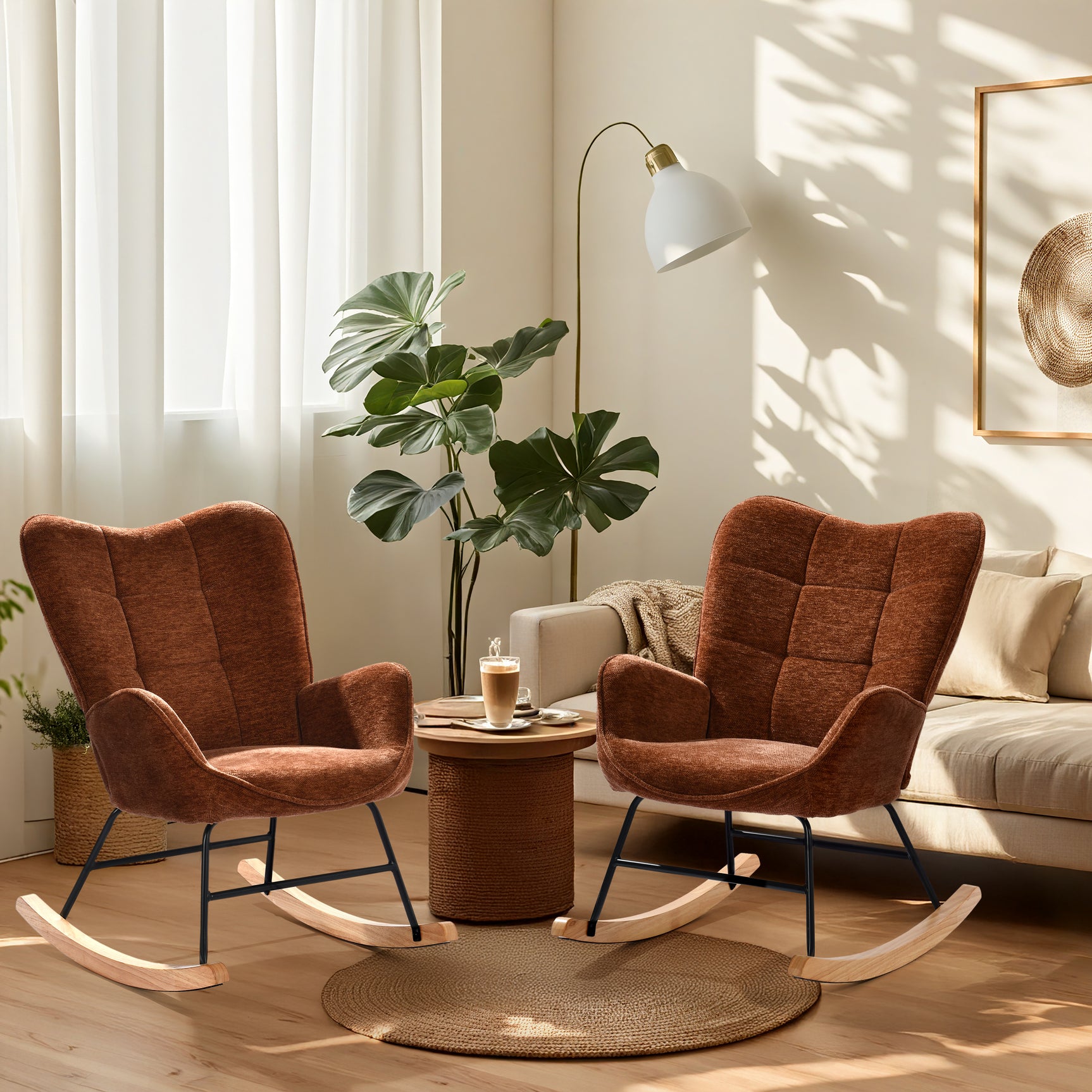 Scandinavian breastfeeding armchair with brick -red red -stable chanter armilies - kanas