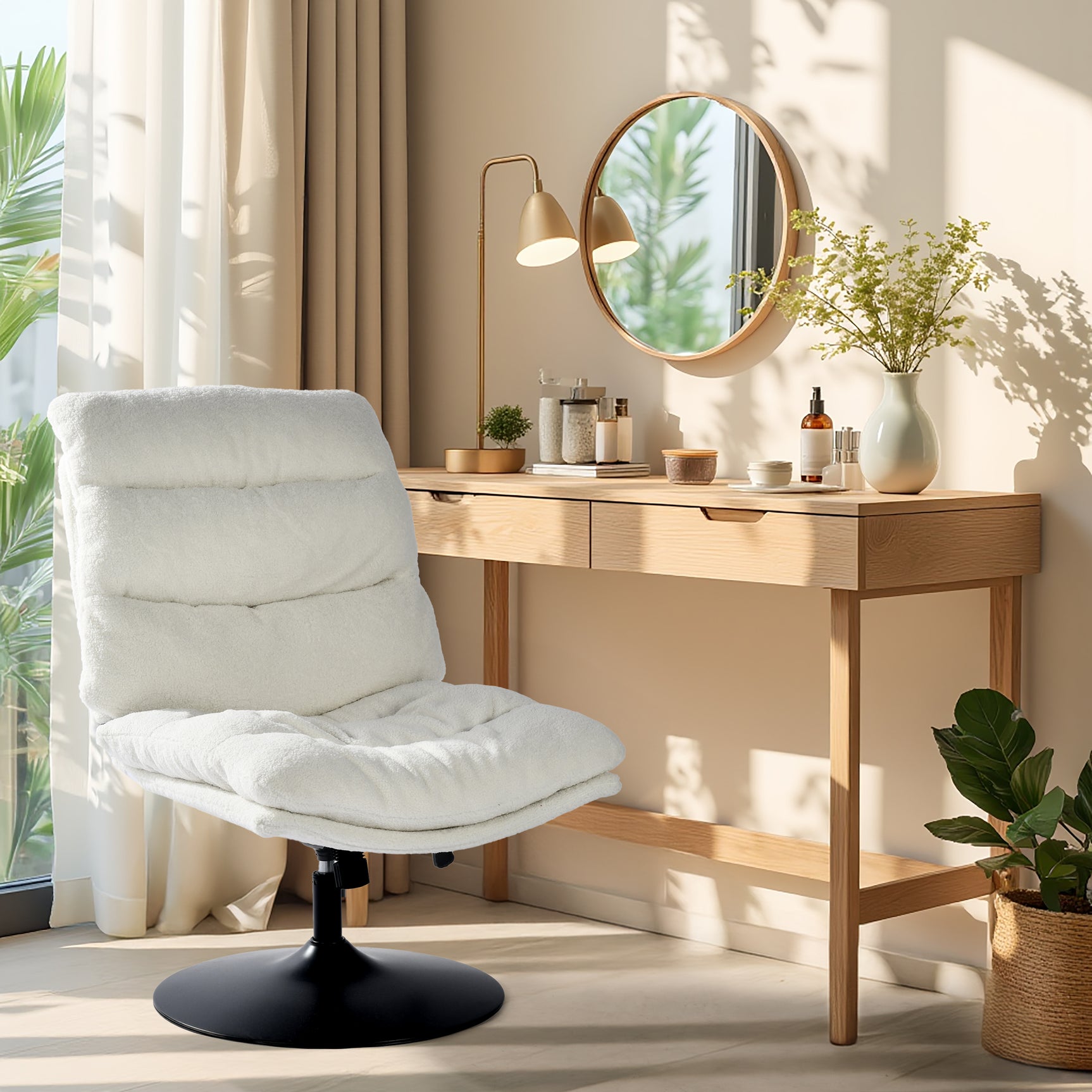 Recretion Stuhl Verstellbare Stoffschafe Locken 360 ° - Lambery