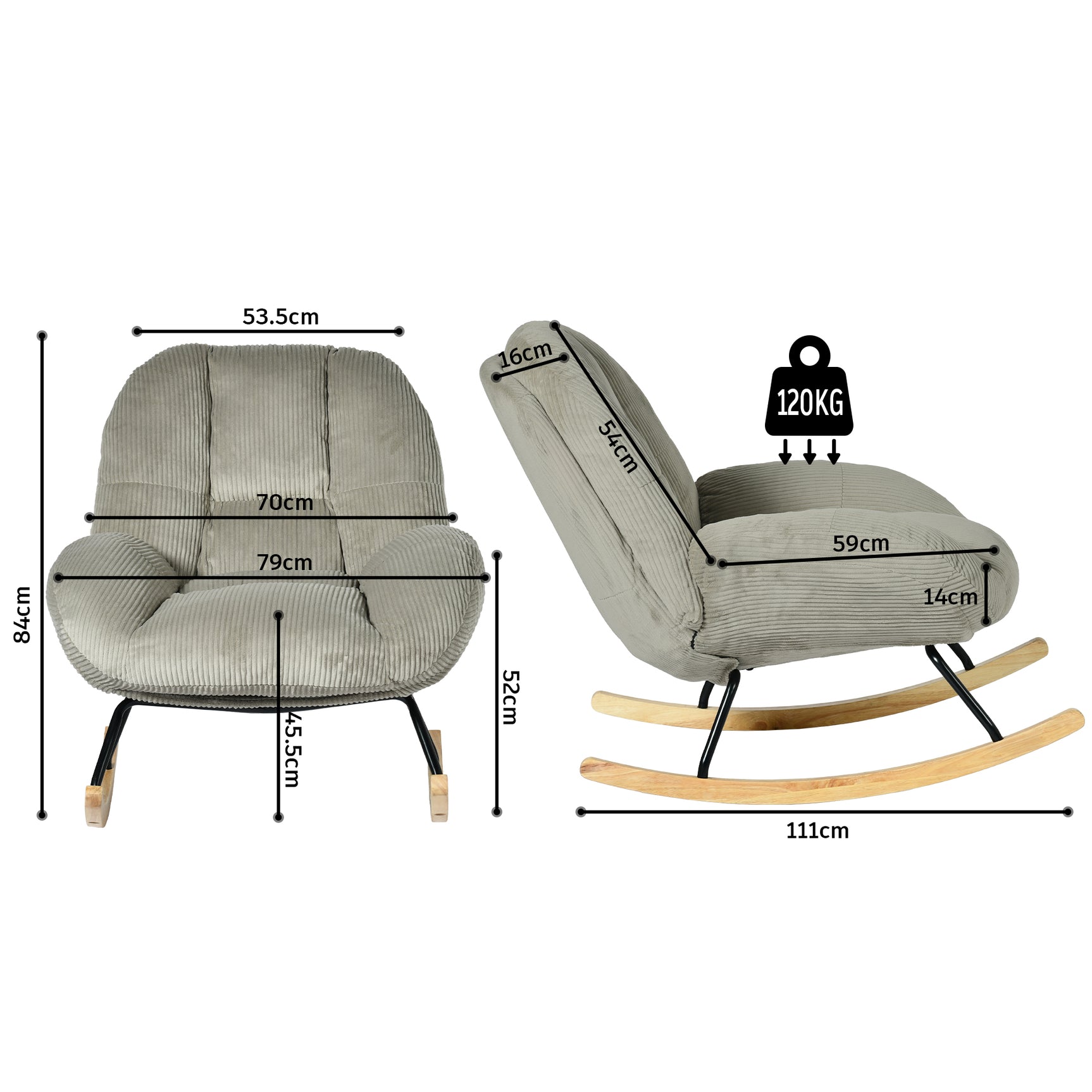 Einstellbare ergonomische Büro -Sessel mit Stoff Armlehnen weiße Schleife - Thomasina
