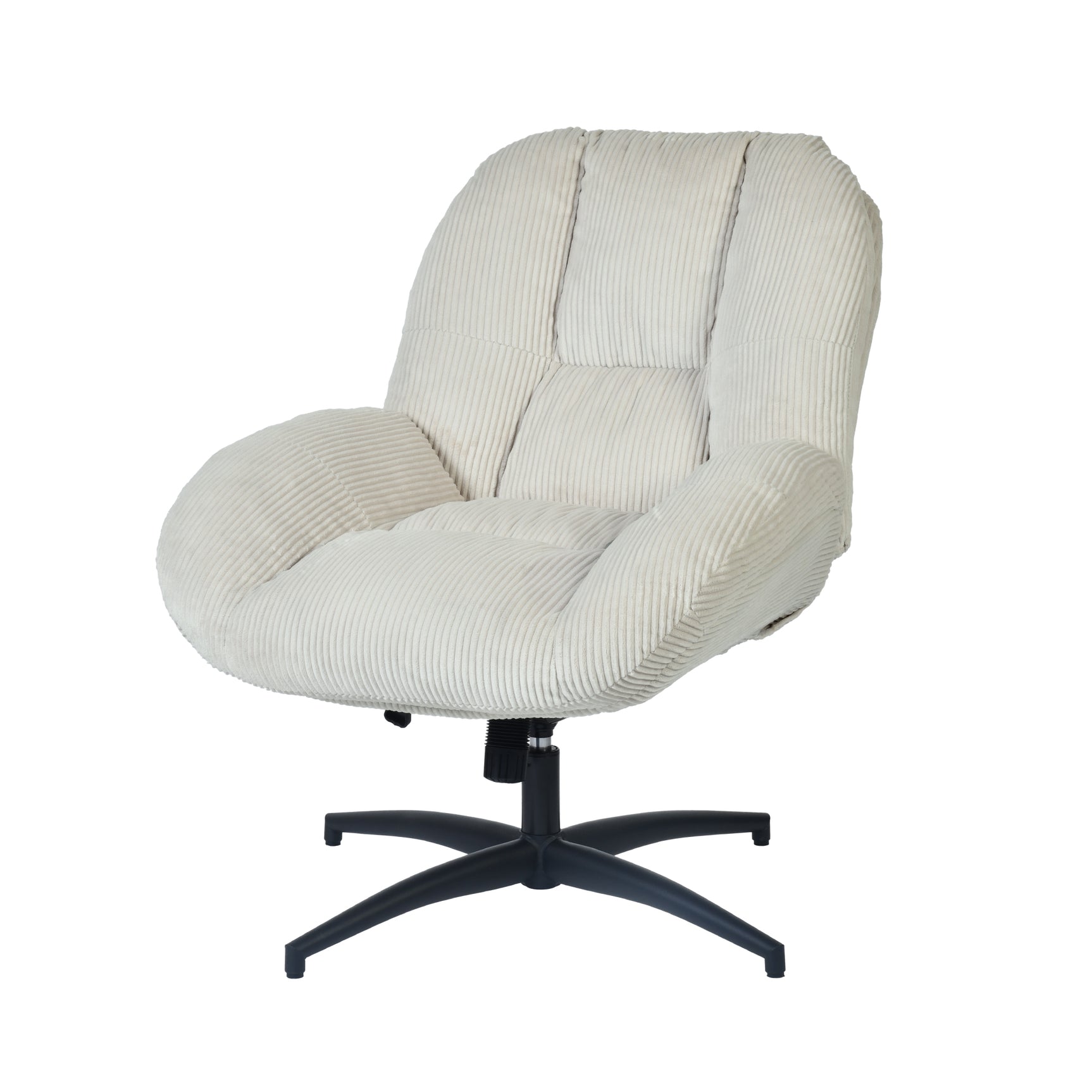 Adjustable Ergonomic Office Armchair Pivoting with fabric armrests white loop - Thomasina