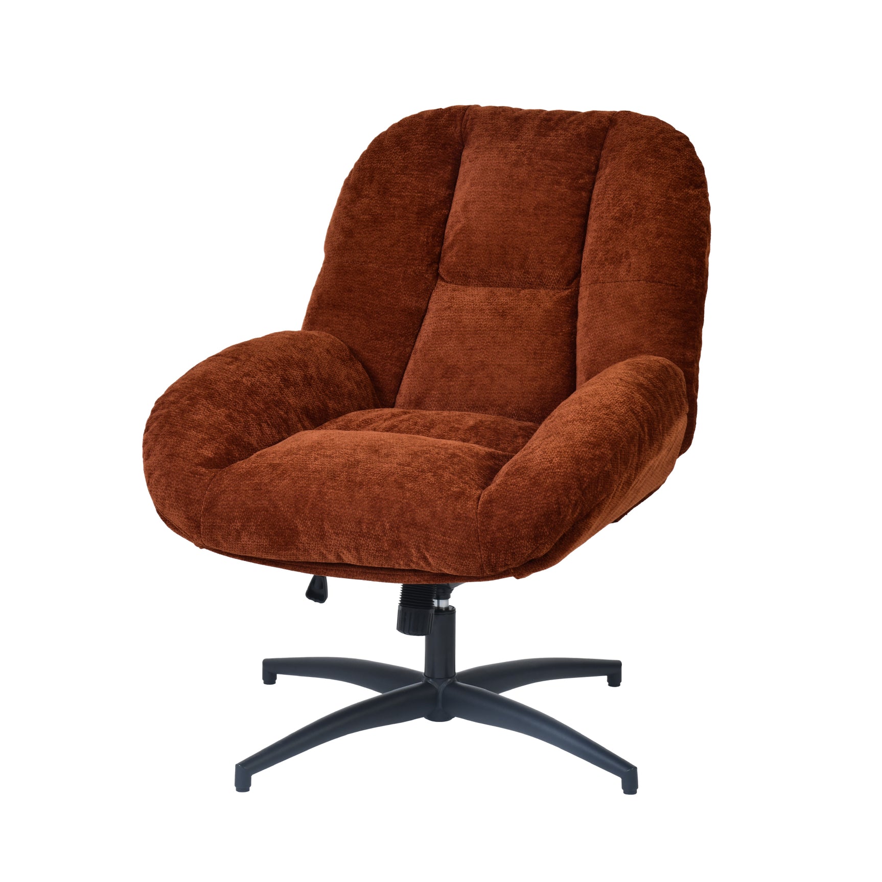 Adjustable Ergonomic Office Armchair Pivoting with fabric armrests white loop - Thomasina