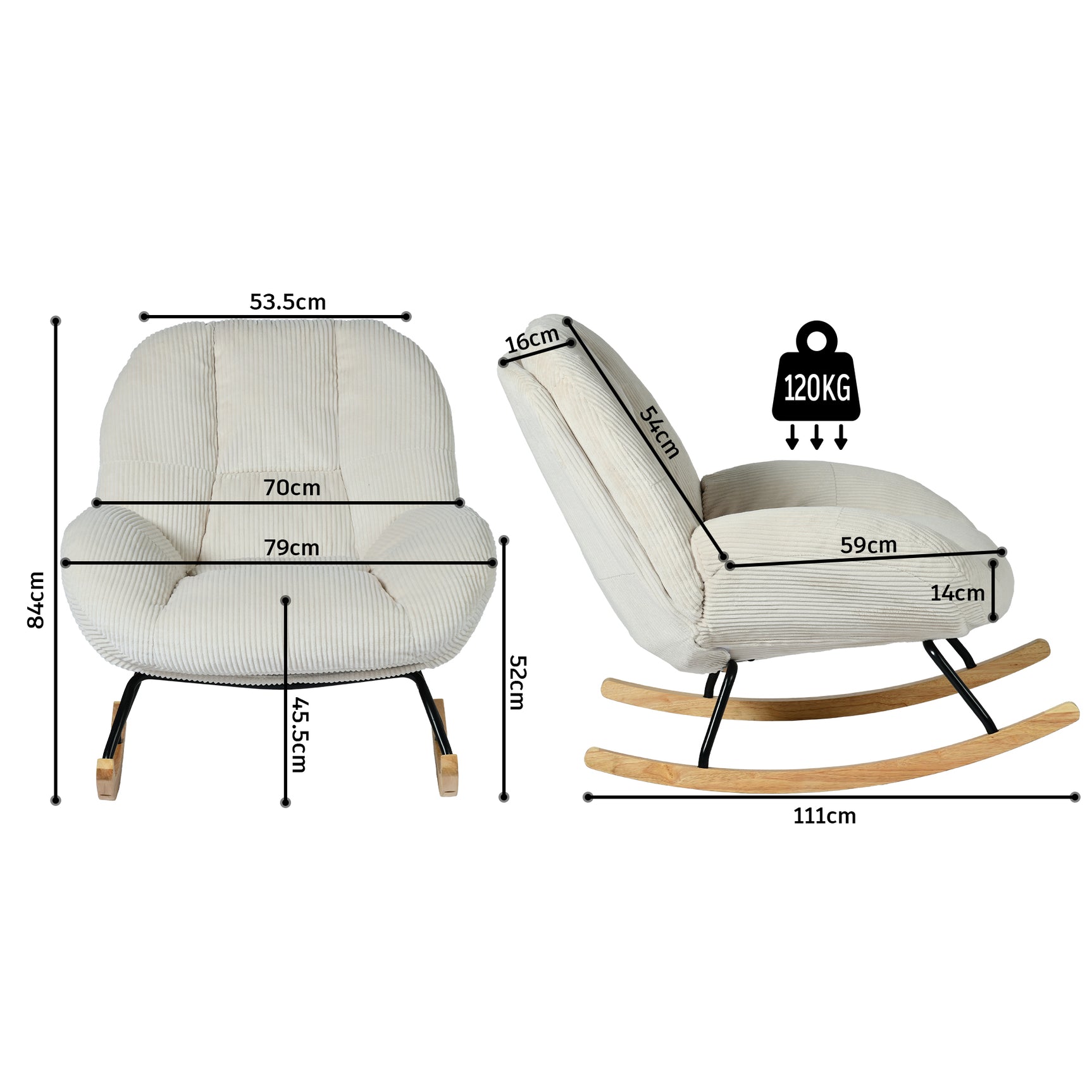 Einstellbare ergonomische Büro -Sessel mit Stoff Armlehnen weiße Schleife - Thomasina