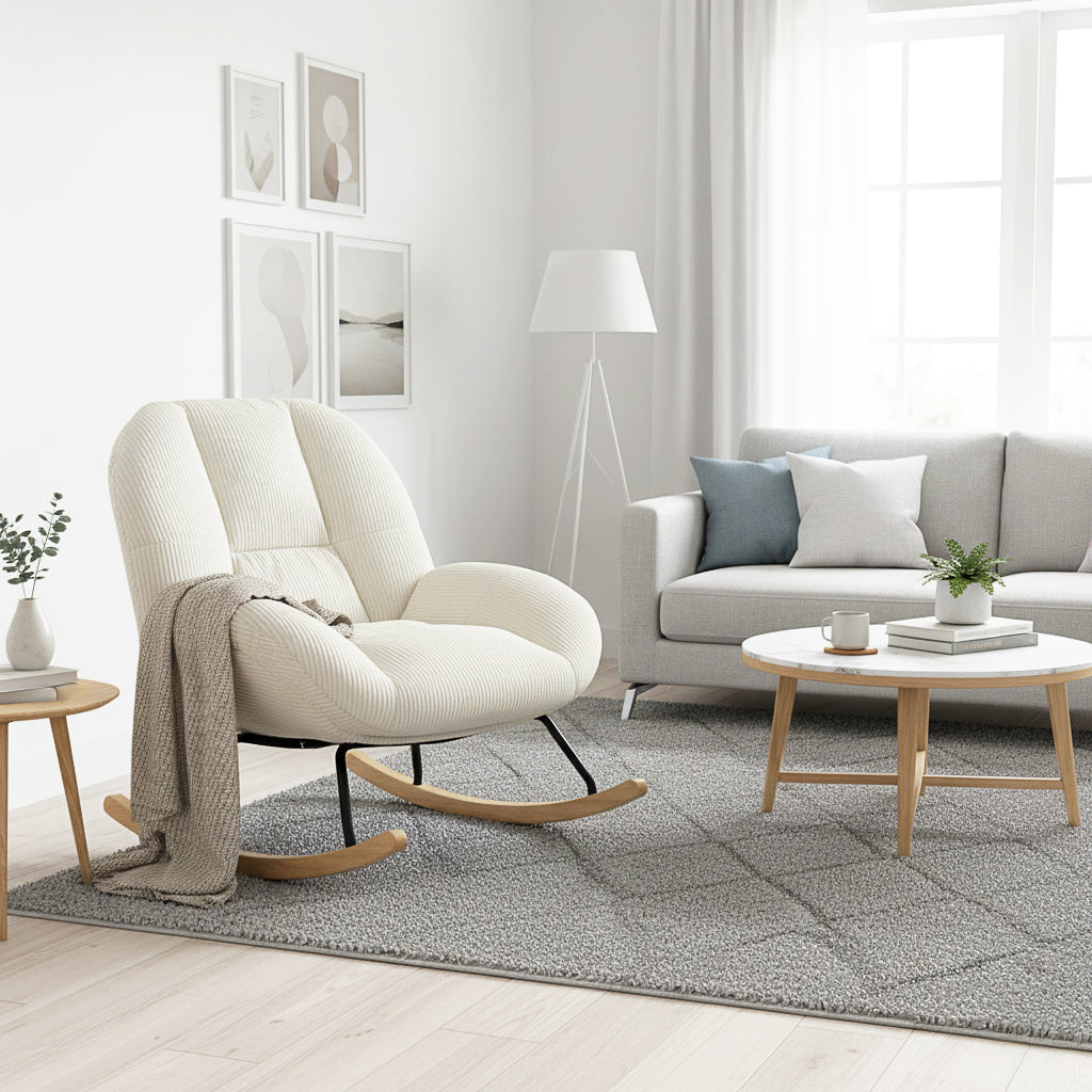 Einstellbare ergonomische Büro -Sessel mit Stoff Armlehnen weiße Schleife - Thomasina