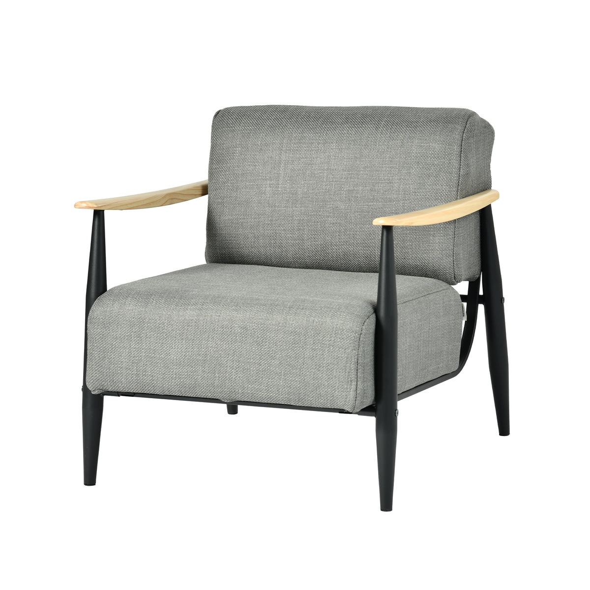 Loungesessel mit Armlehnen aus beigem Cord – DOMCO
