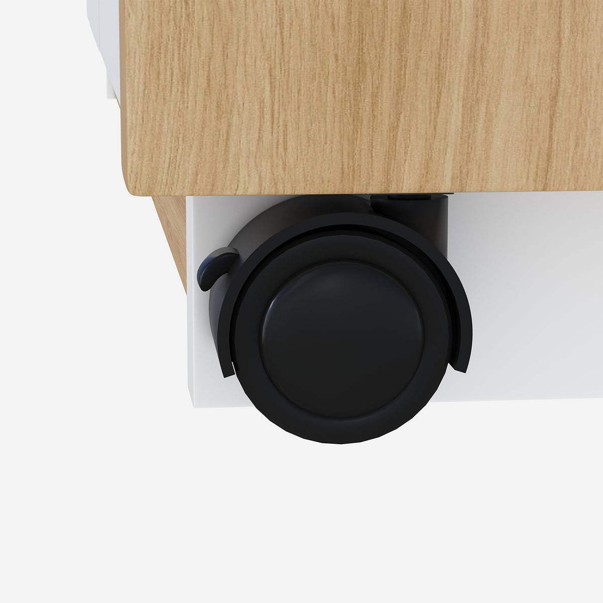Bureau pivotant multifonctionnel en MDF blanc et chêne