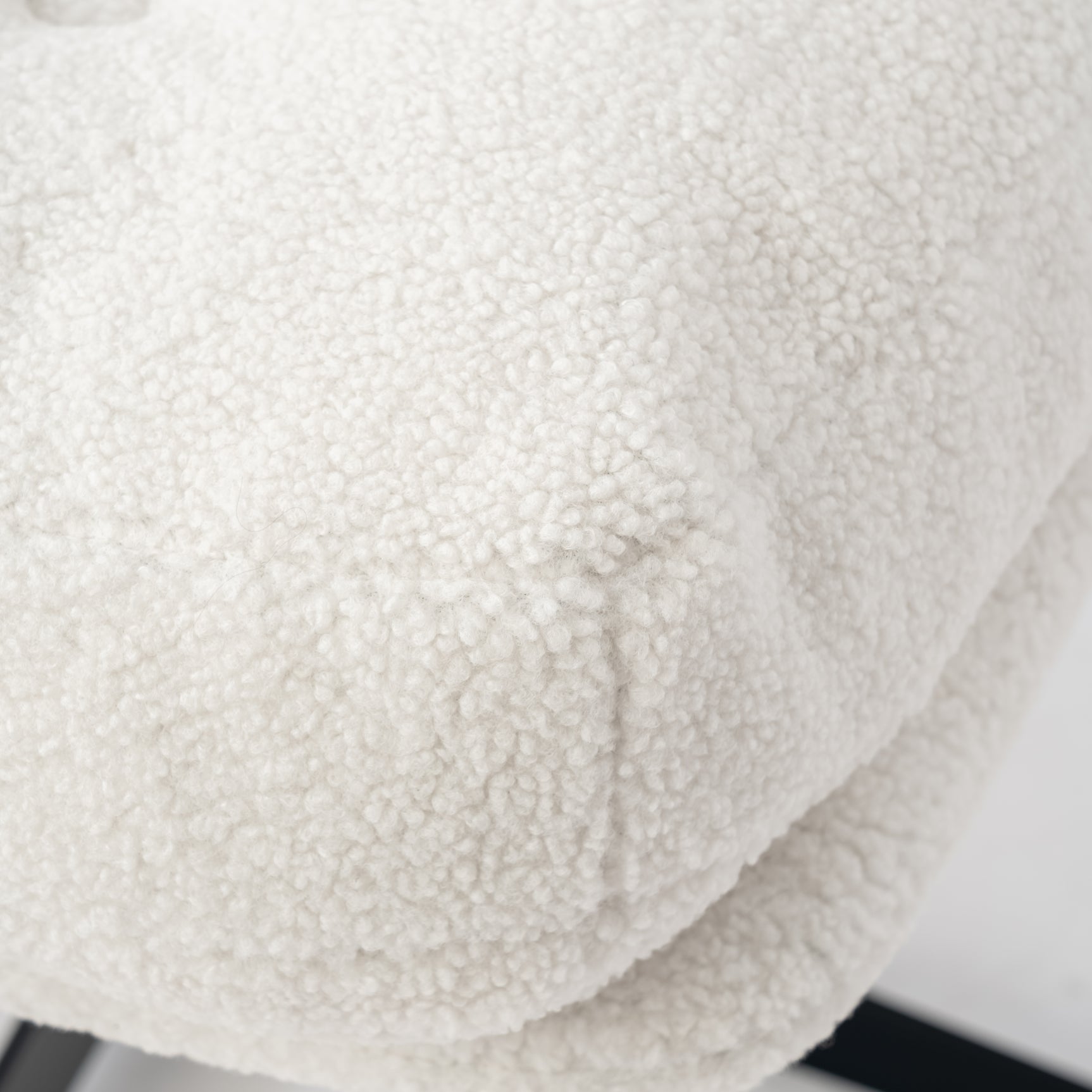 Fauteuil lounge pivotant et réglable en velours côtelé blanc - ALINTONEX