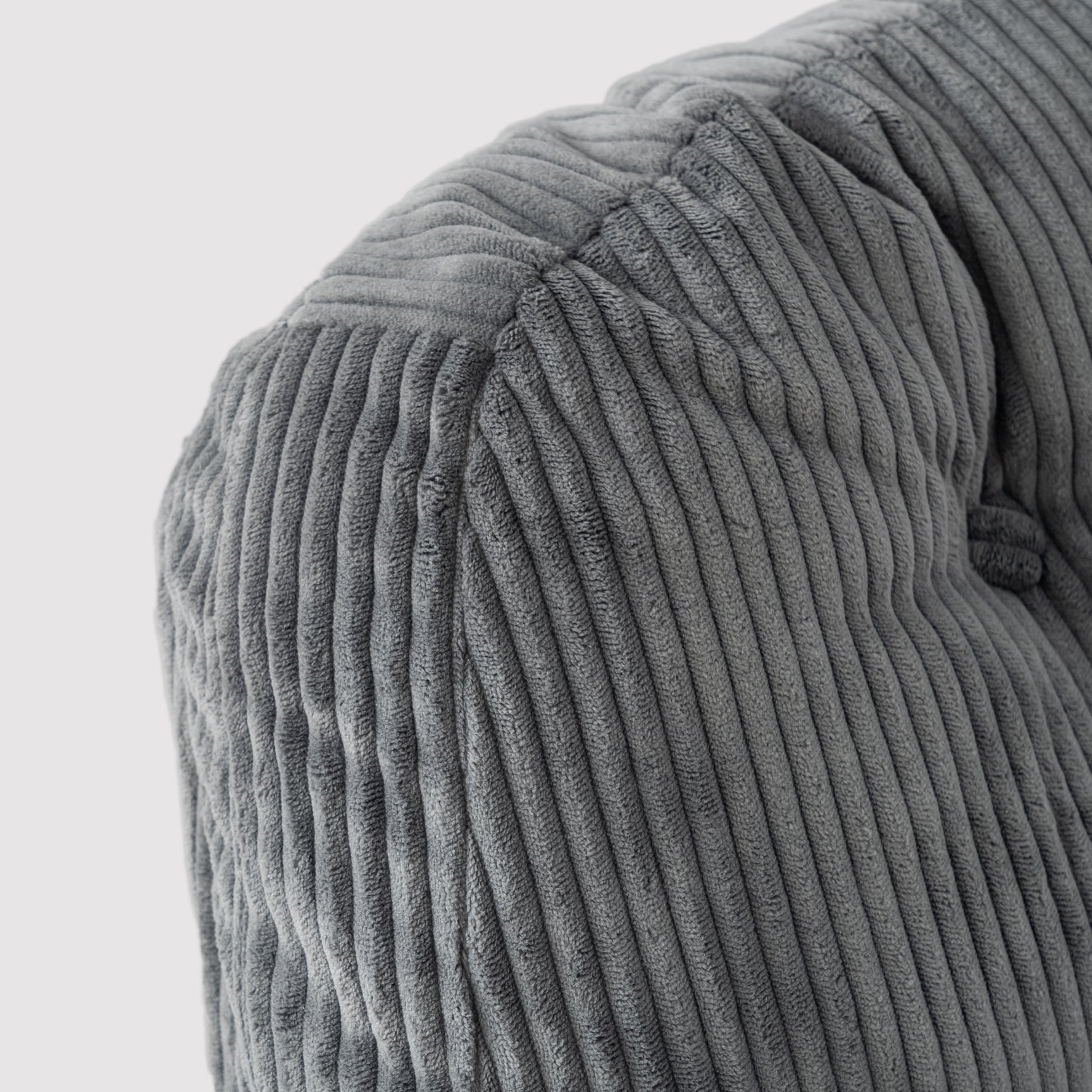 Drehbarer und verstellbarer Loungesessel aus grauem Cord – ALINTONEX