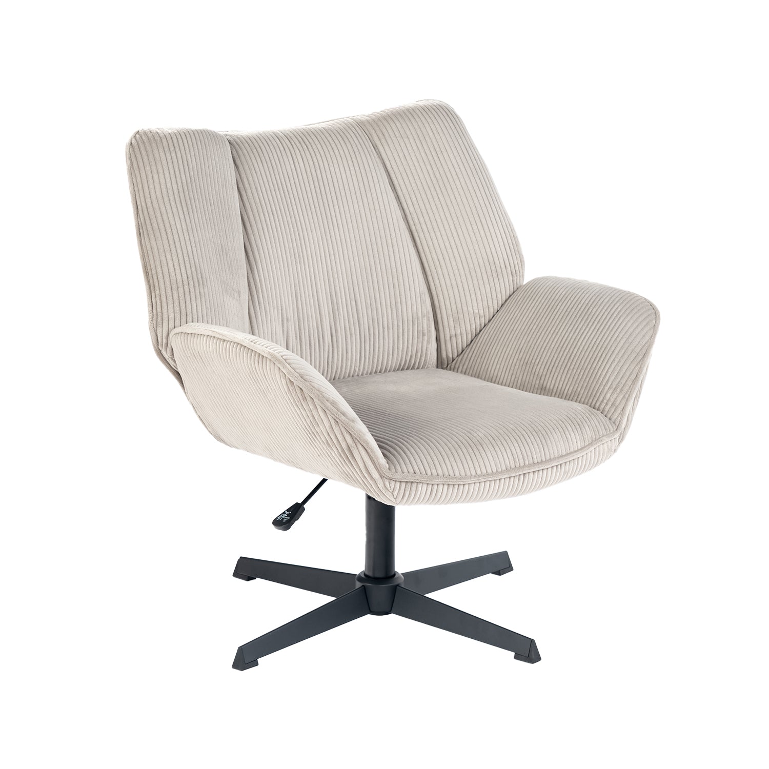 Swivel adjustable leisure chair with gray velvet armrests - Durothil
