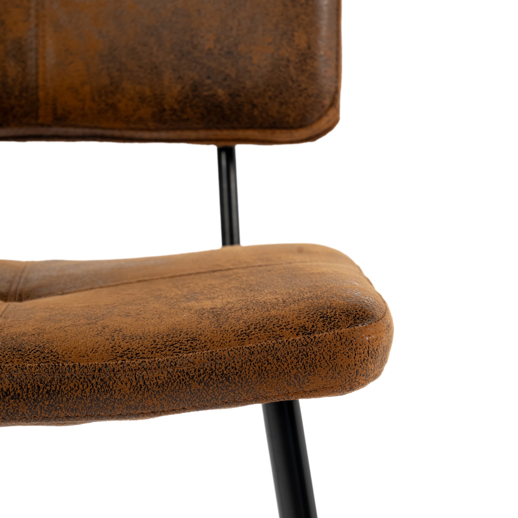 Lot de 4 chaises de salle à manger industrielles en suédine - POMONA