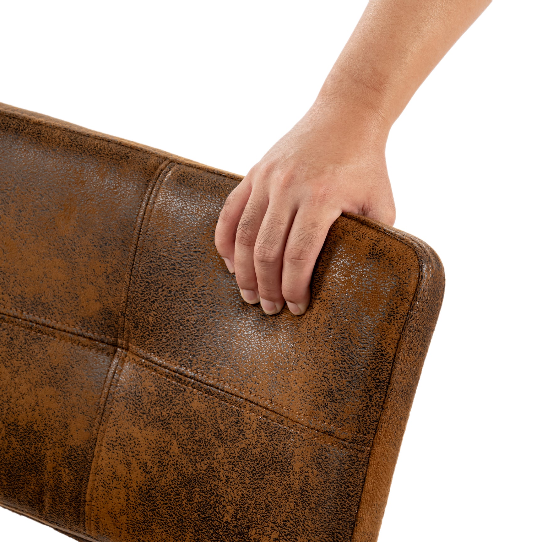 Lot de 4 chaises de salle à manger industrielles en suédine - POMONA