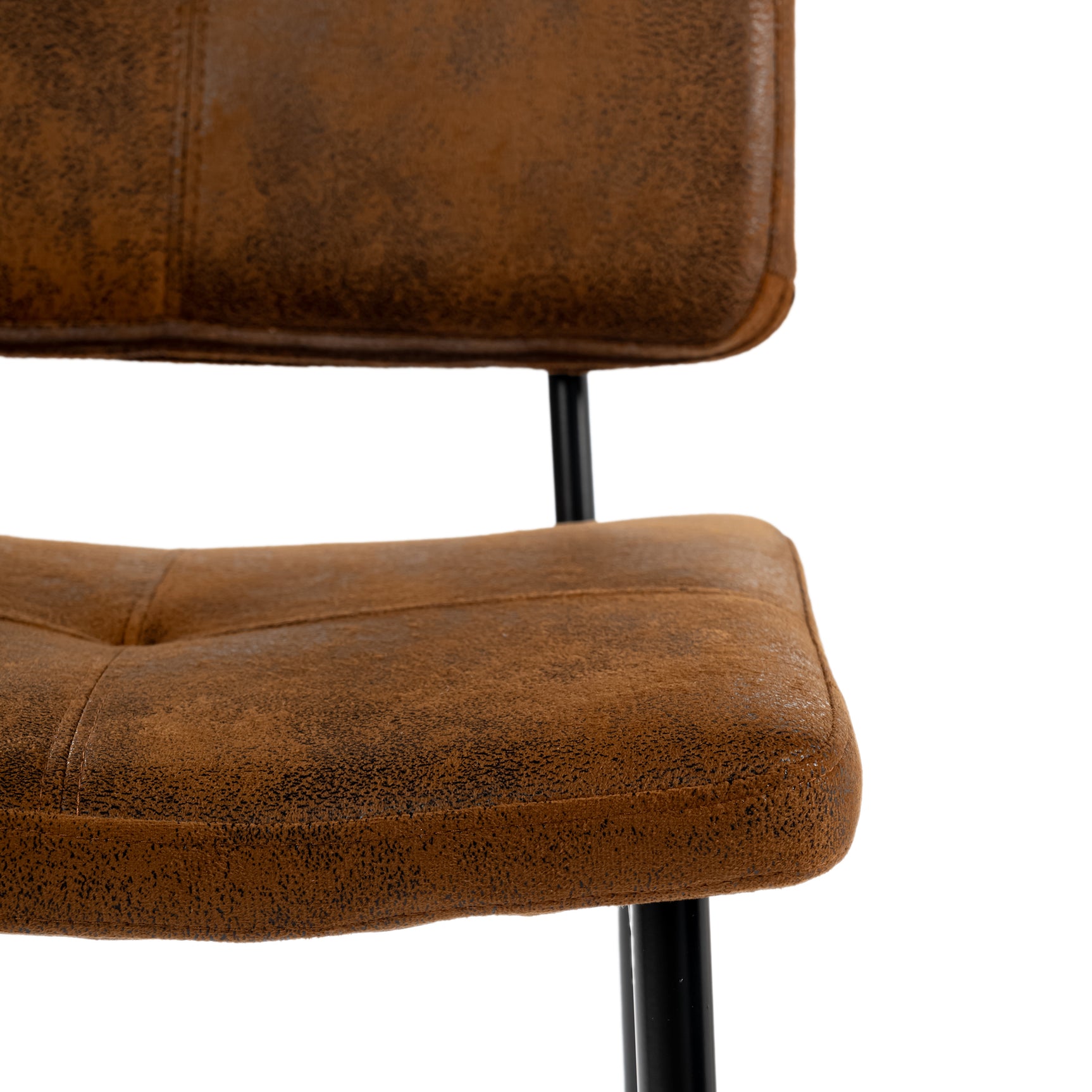 Set mit 6 industriellen Barhockern mit Wildlederrücken – POMONA BAR