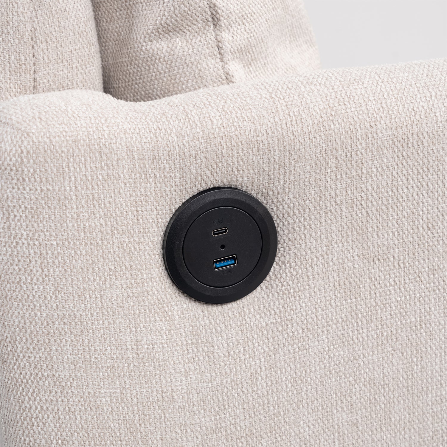 2-seater sofa in beige fabric Scandinavian style - AHBARM