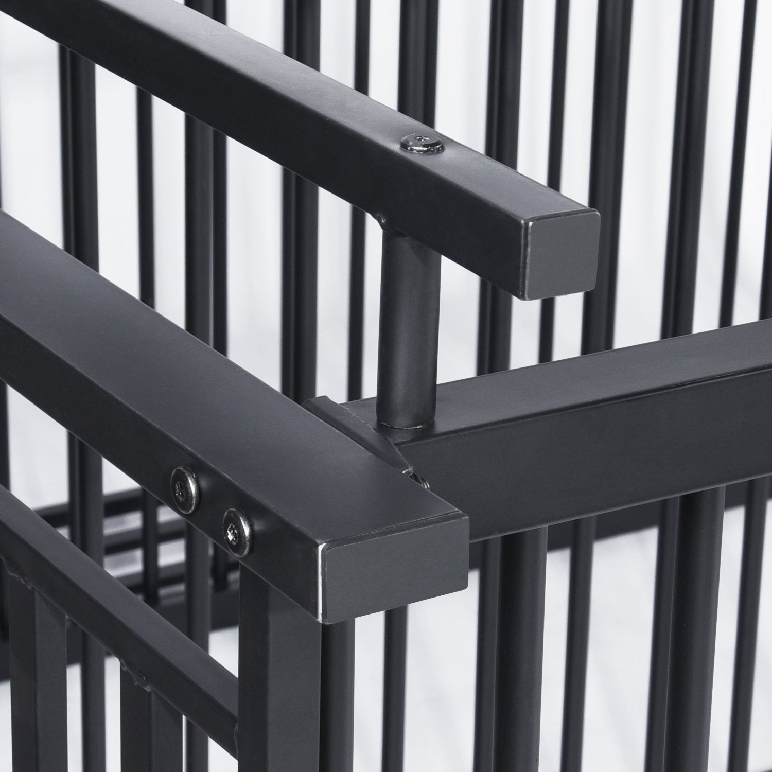 Lit superposé 3 places et 3 étages en métal noir avec échelle 90x190cm (matelas non inclus) - TRIO 3 RECTANGULAR BLACK