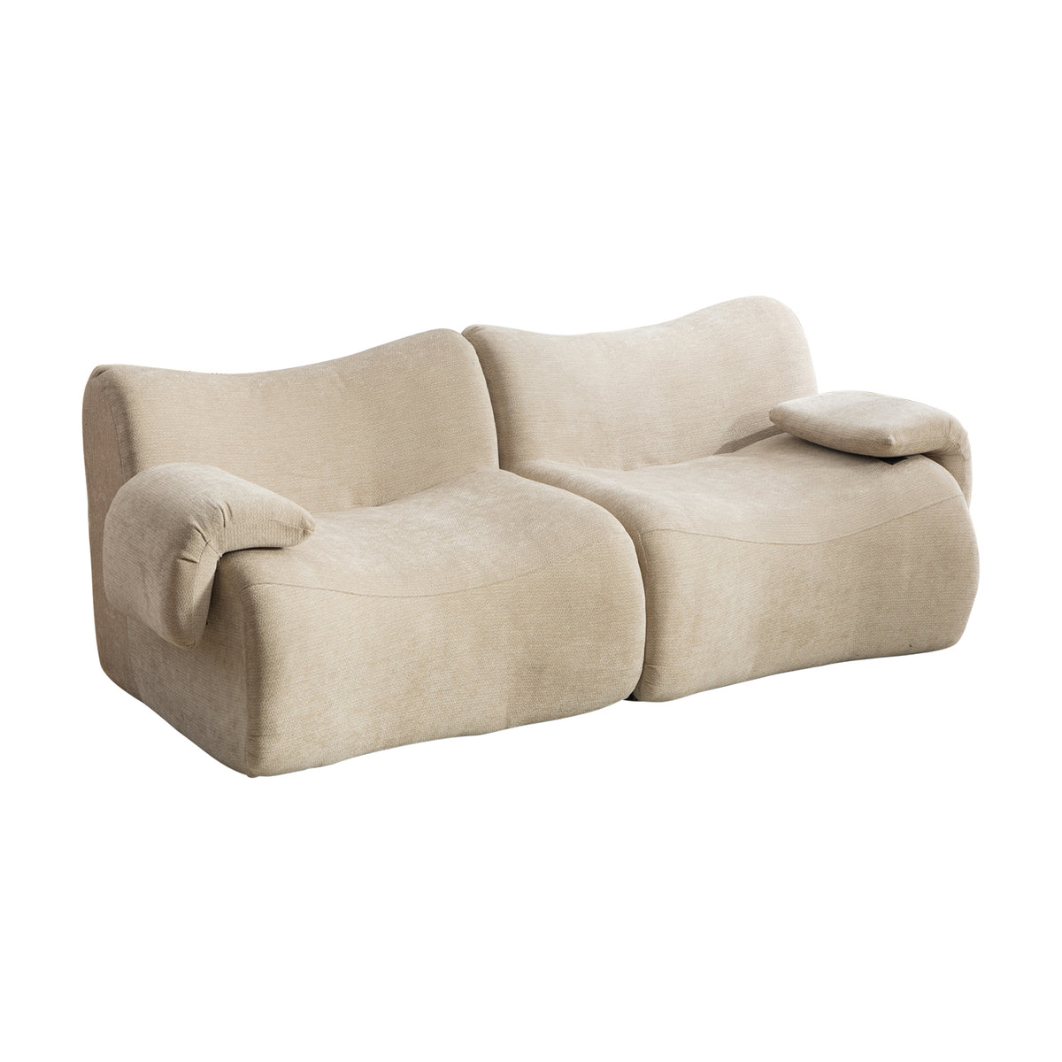 2-seater sofa bed in dark gray fabric with side pockets, modern convertible sofa