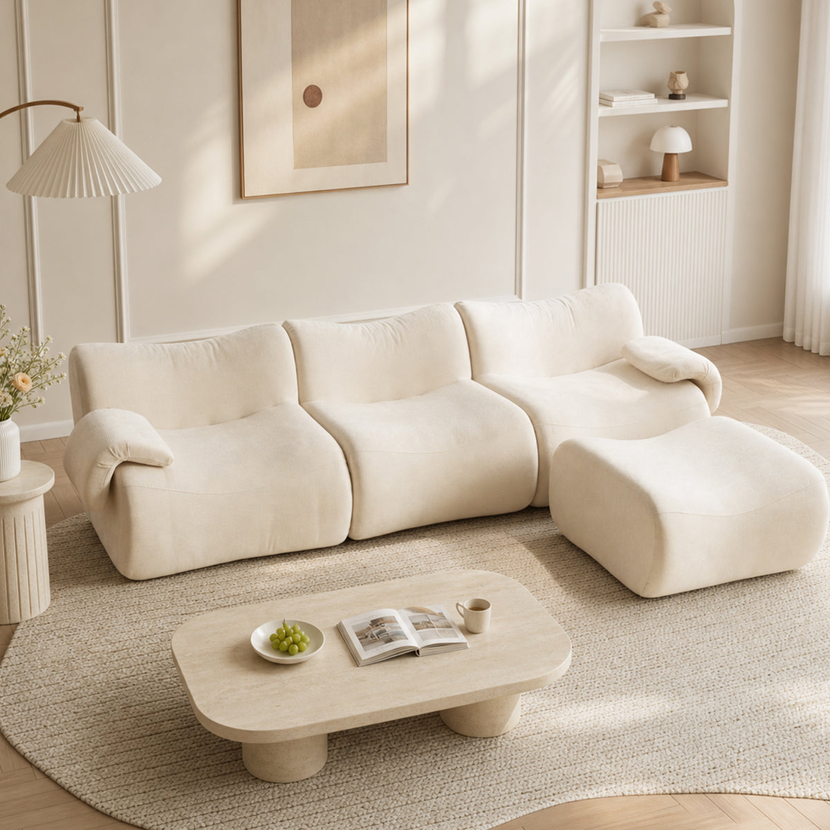 2-Sitzer-Schlafsofa aus dunkelgrauem Stoff mit Seitentaschen, modernes Schlafsofa