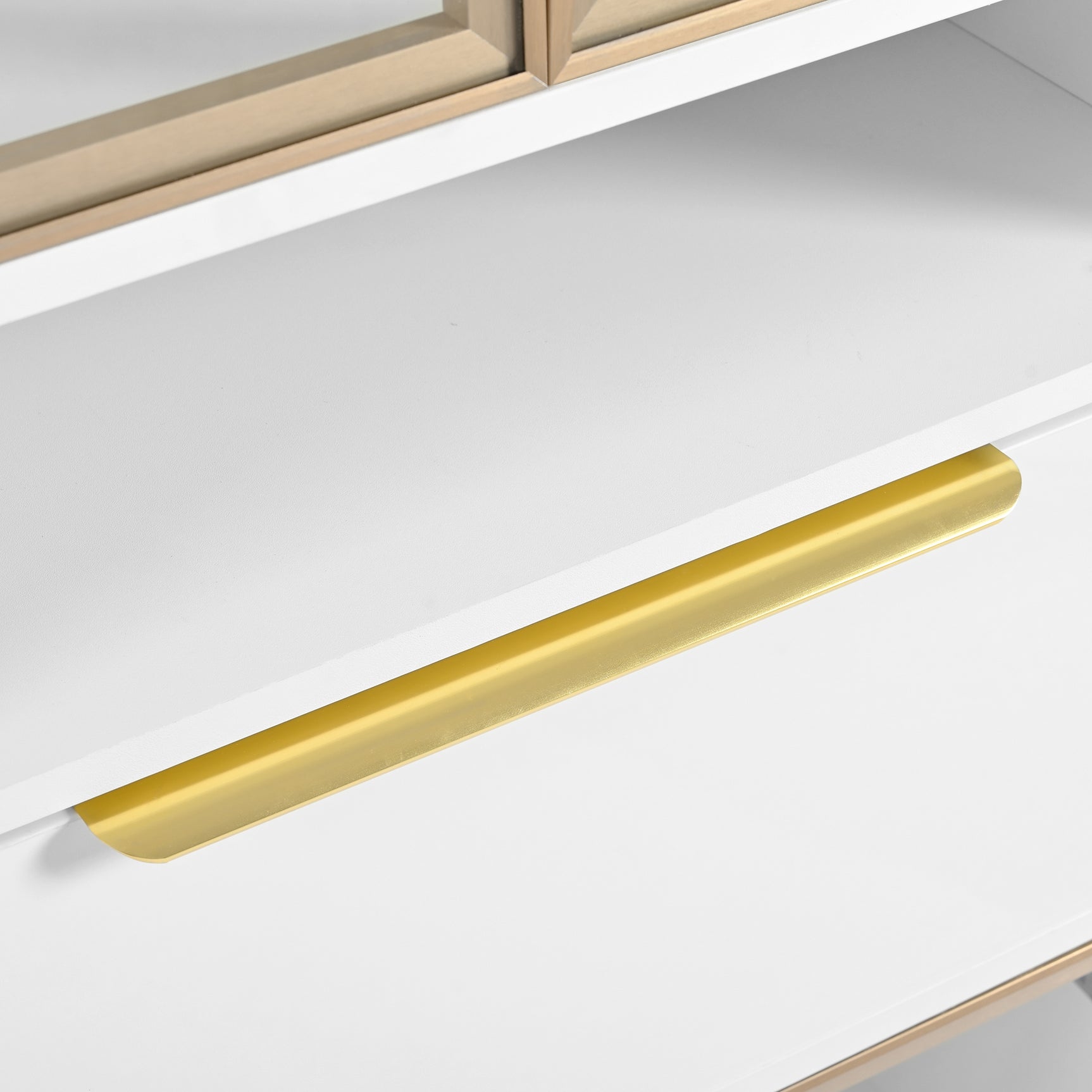 Haut meuble blanc moderne avec LED 16 couleurs et Bluetooth