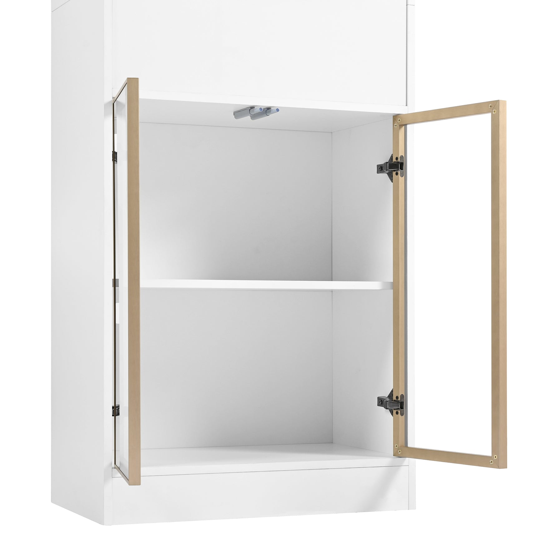 Haut meuble blanc moderne avec LED 16 couleurs et Bluetooth