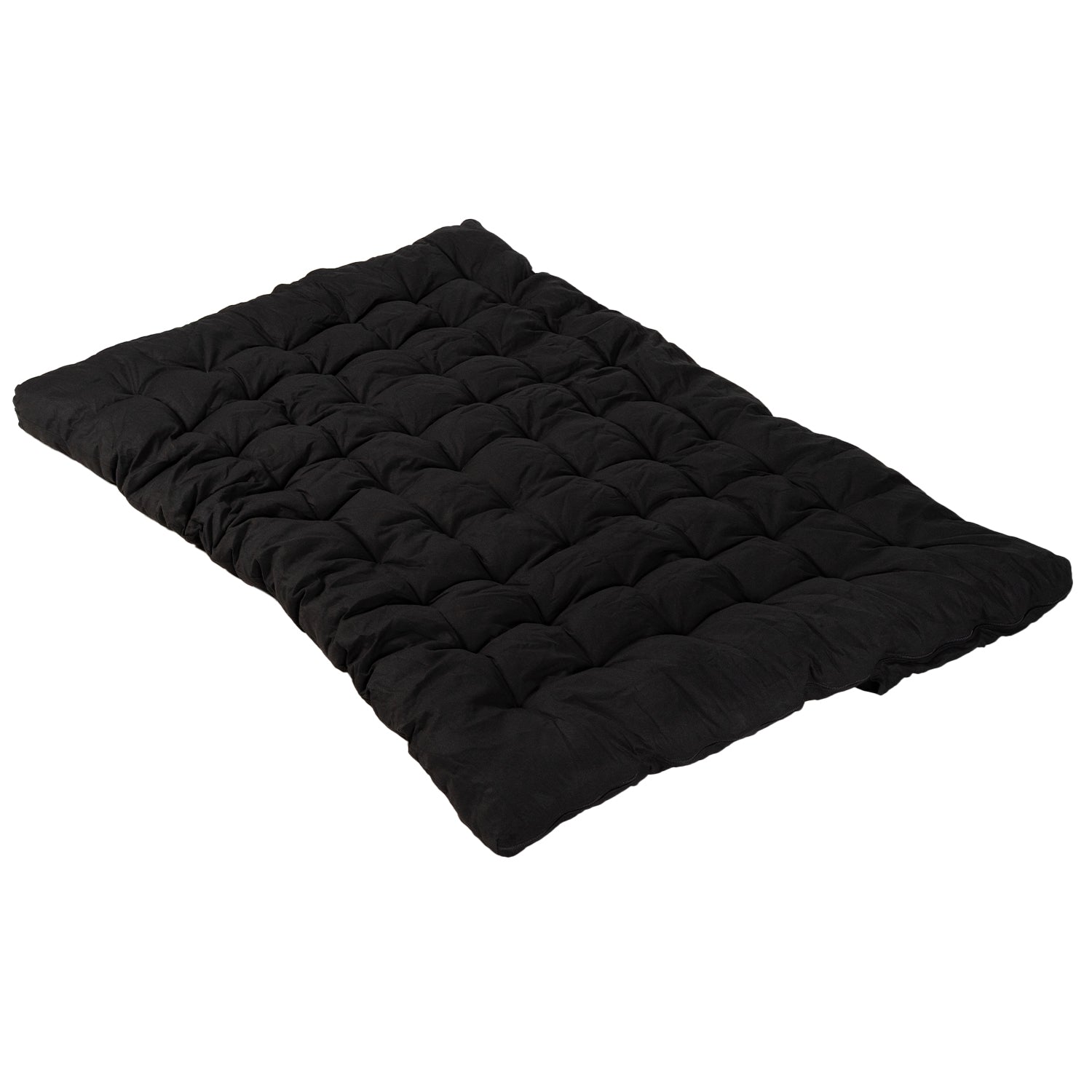 Matelas futon portable pliable 2 places noir, 135x190x10cm - MICA