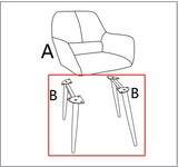 CROMWELL BEIGE chair legs B - 2PCS