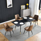 Lot de 4 chaises de salle à manger industrielles en suédine - SMEG