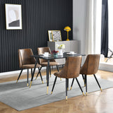 Set mit 4 industriellen Esszimmerstühlen aus Wildleder – SMEG