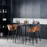 Set von 4 Industrial Bar Stools mit Armlehnen und Schwedendatei - Dononic Bar