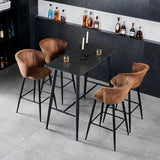 Set von 4 Industrial Bar Stools mit Armlehnen und Schwedendatei - Dononic Bar