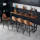 Set di 2 sgabelli da bar industriali con schienale in pelle scamosciata - CHARLTON BAR