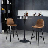 Set mit 6 industriellen Barhockern mit Wildlederrücken – CHARLTON BAR