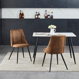 Lot de 2 chaises de salle à manger industrielles en suédine - SMEG