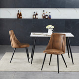 Lot de 2 chaises de salle à manger industrielles en suédine - SMEG