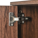 Sideboard exclusif 120x38x76,5 cm à 3 portes en placage de bois massif, griffes dorées et pieds en fer, idéal pour salon et salle à manger