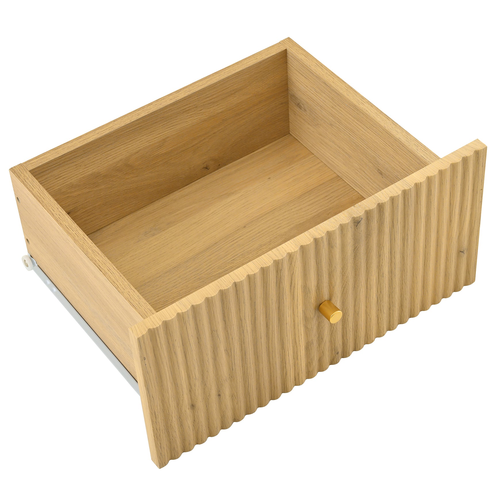 Oak caning buffet with 3 drawers, 2 doors, adjustable shelves and anti-breeching device-120 × 40 × 74 cm