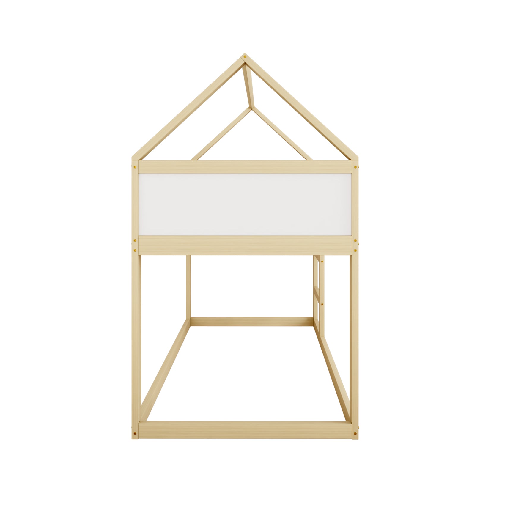 Mezzanine -Bett für Kinder 90x200 cm in massivem Holz mit Skala, Designkabine und natürlichen Holz Finish