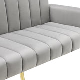 Sofa-lit pliant moderne en velours 183x76x75 cm – Réglable en 5 angles, pieds métalliques, idéal pour salon et chambre d’invités