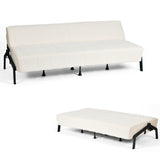 Canapé-lit en tissu beige - UNITY