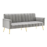 Sofa-lit pliant moderne en velours 183x76x75 cm – Réglable en 5 angles, pieds métalliques, idéal pour salon et chambre d’invités