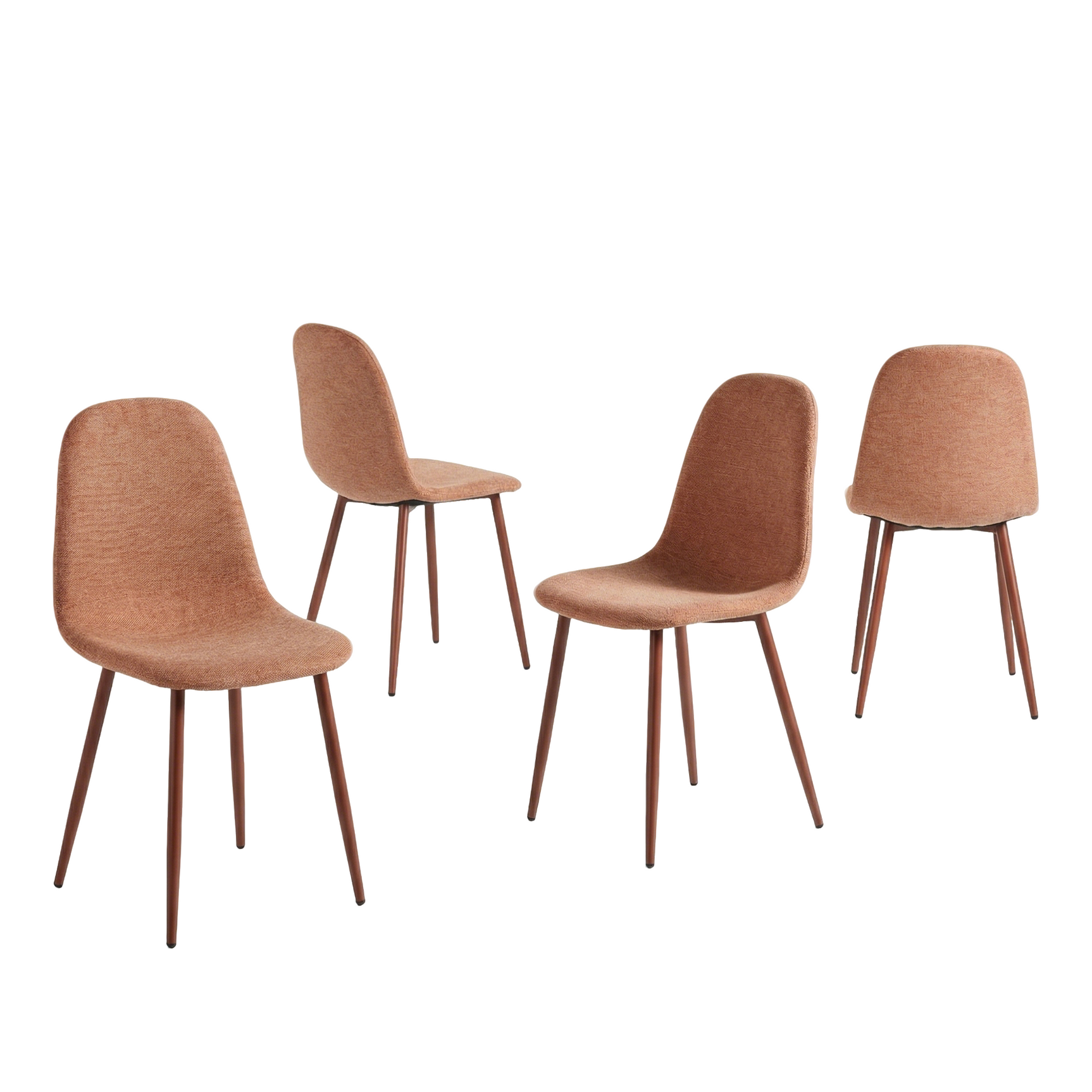 Set of 4 industrial dining chairs in suede - Charlton