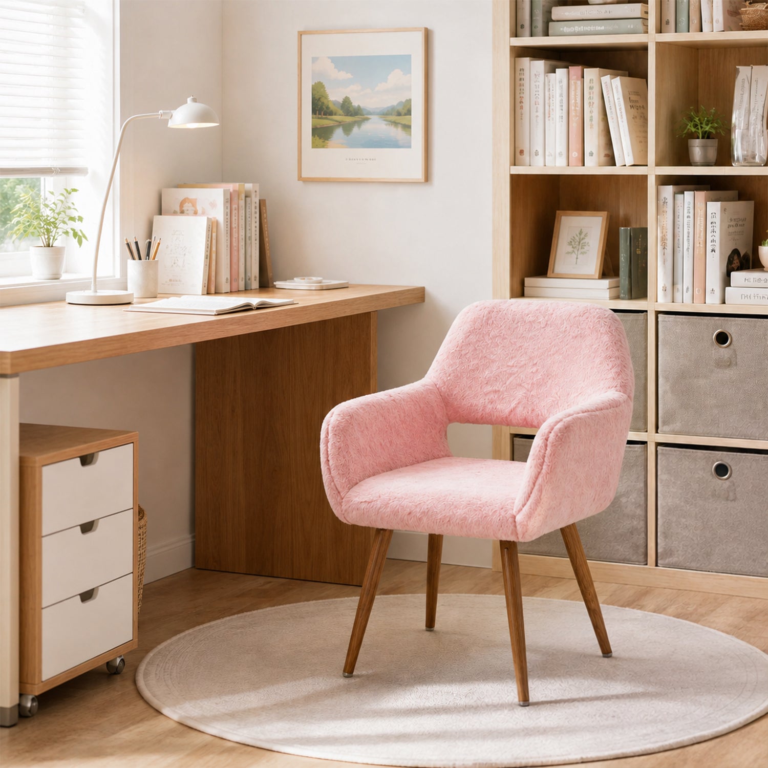 Scandinavian dining chair with black fabric armrests - CROMWELL BLACK Ⅰ