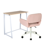 Set di desktop pieghevole e sedia da ufficio in velluto rosa - Ascoli & Ross