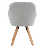Set di 6 comode sedie per sala da pranzo in tessuto beige, girevoli a 360° - CARSON FABRIC BEIGE 6PZ