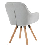 Set di 6 comode sedie per sala da pranzo in tessuto beige, girevoli a 360° - CARSON FABRIC BEIGE 6PZ