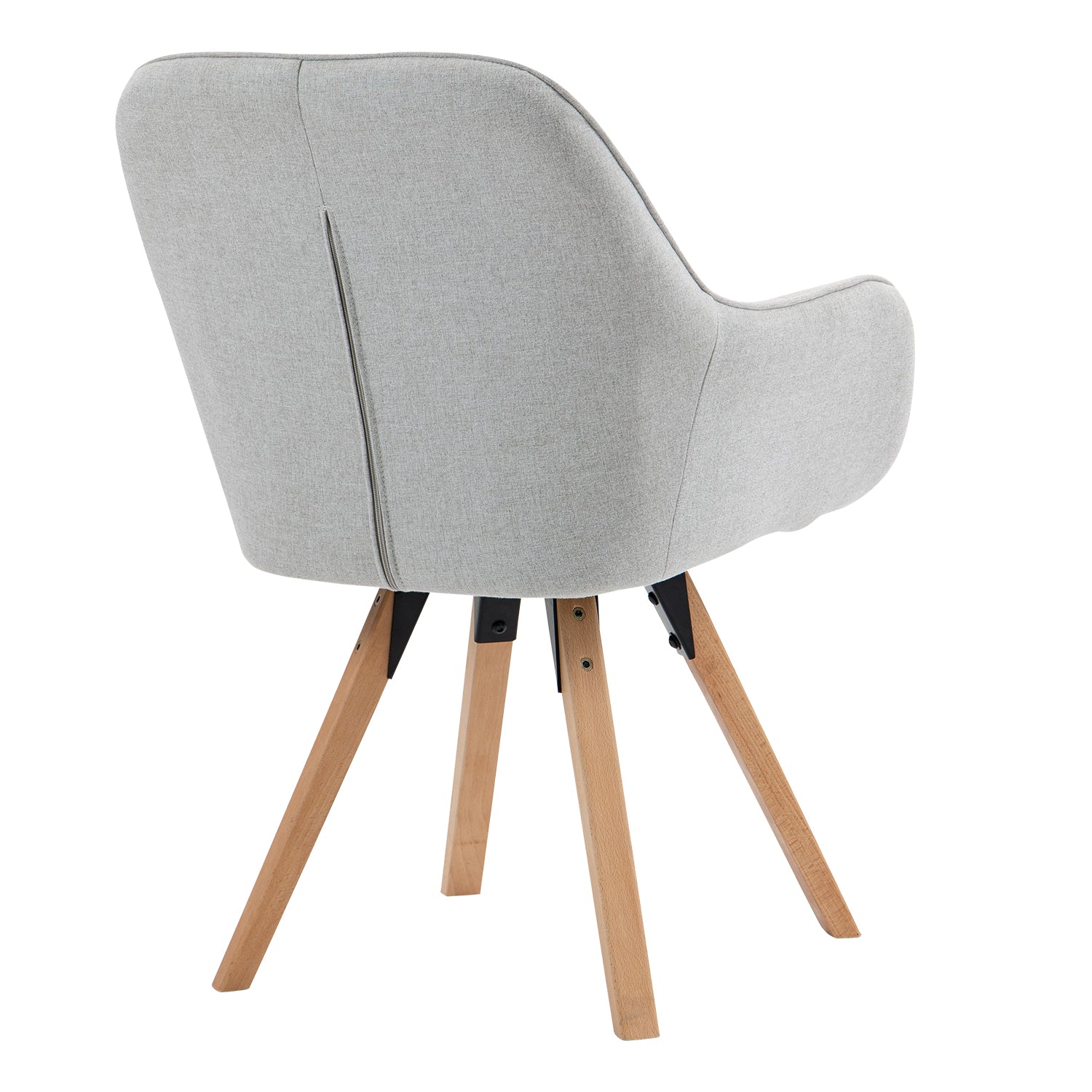 Set di 6 comode sedie per sala da pranzo in tessuto beige, girevoli a 360° - CARSON FABRIC BEIGE 6PZ