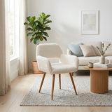 Scandinavian dining chair with black fabric armrests - CROMWELL BLACK Ⅰ