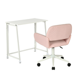Consejo con escritorio plegable blanco sobre ruedas y silla de terciopelo de terciopelo verde oliva - Ascoli & Ross