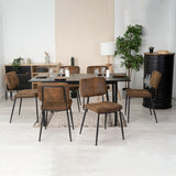 Round Table Table Table Table Timber Ø80 cm with 4 black velvet chairs, modern and comfortable style